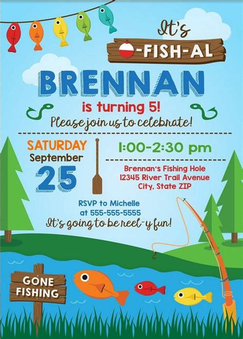 Free Printable Fishing Birthday Invitations